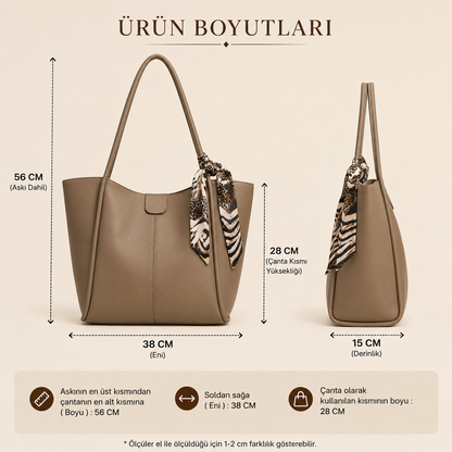 Cynora Classy Tote Detaylı Kol Çantası (1055)