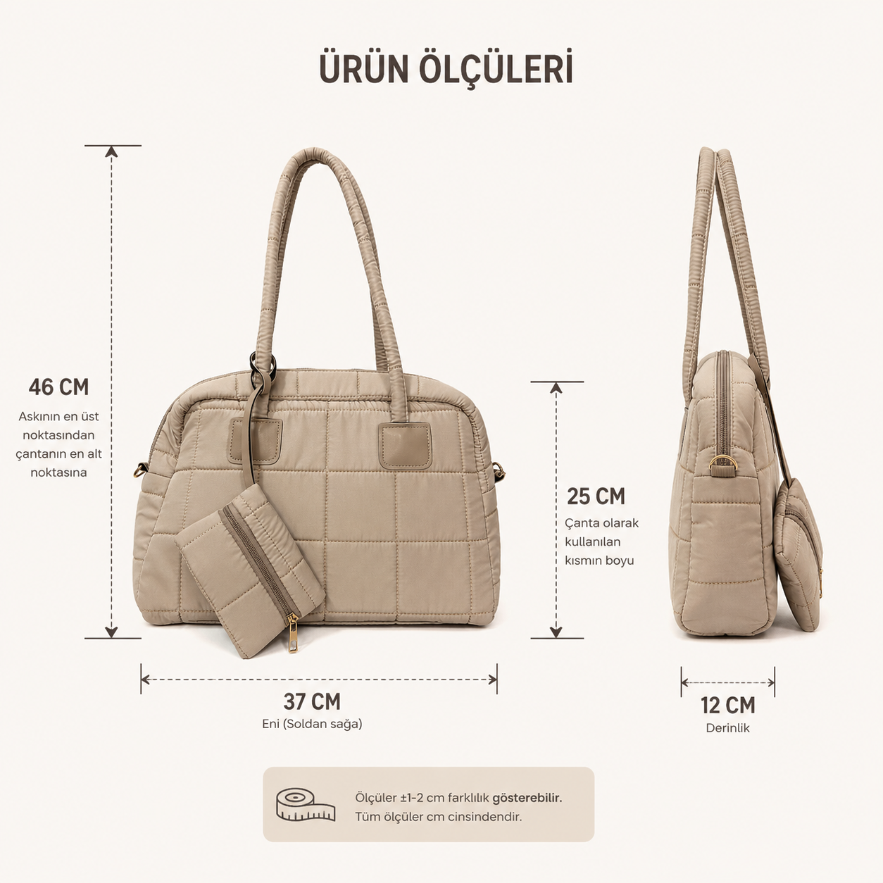 Cynora Square Yumuşak Form Tote Çanta (1033)