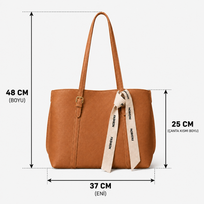 Cynora Elegant Şerit Detaylı Kol ve Omuz Çantası {1046}