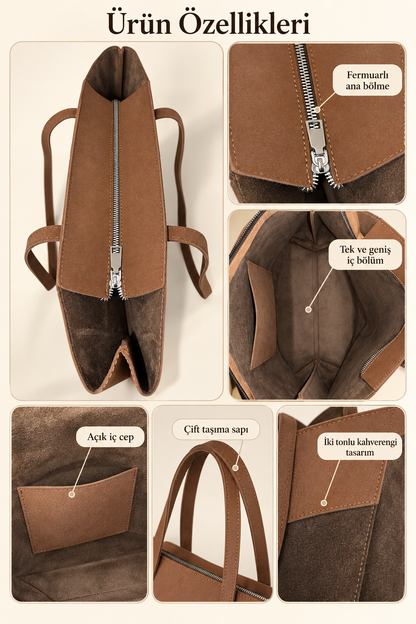 Cynora Suede Touch / Matte Sade Kol Çantası {1047}